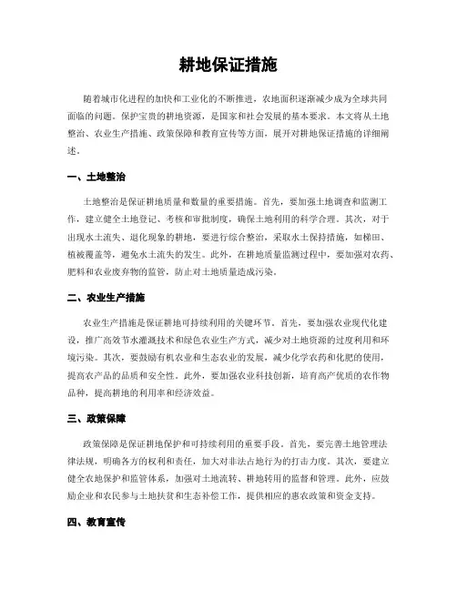 耕地保证措施