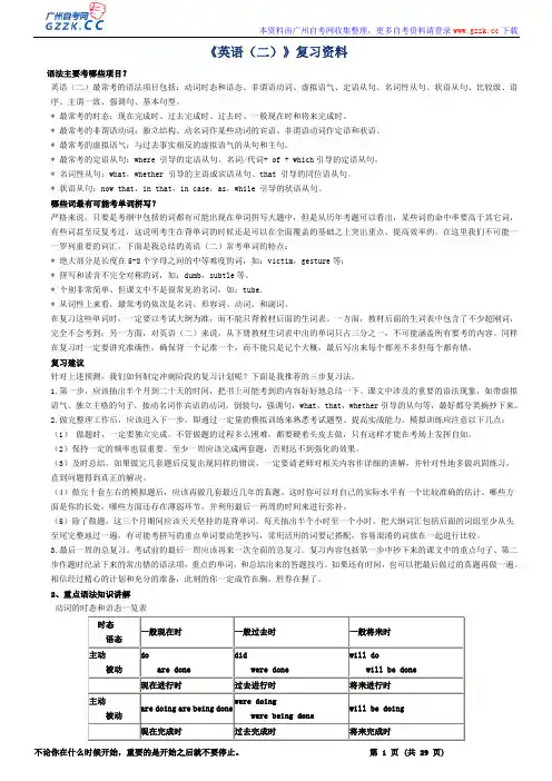 00015《英语(二)》自考复习资料