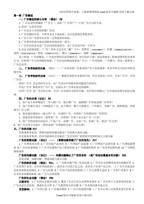 自考广告学二全书总结与常见习题问答