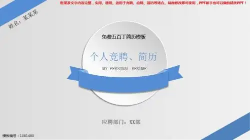 2018-2019免费五百丁简历模板【精美ppt】