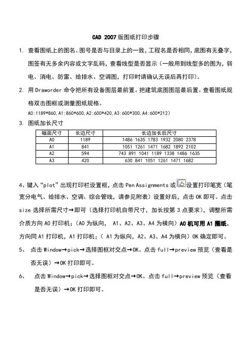 图纸打印步骤(模板)