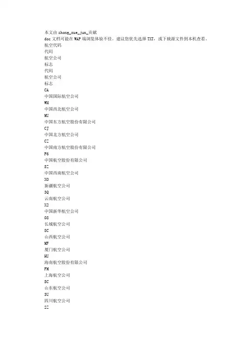 航空代码