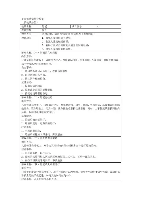 小海龟感觉统合教案