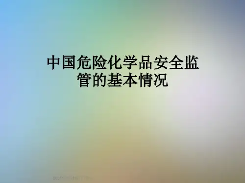 中国危险化学品安全监管的基本情况