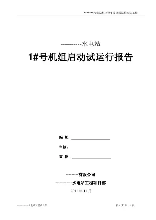 ----------电站试运行报告 -