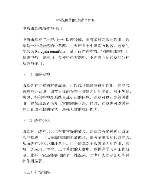 中药通草的功效与作用