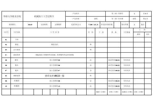 工艺过程卡、工序卡