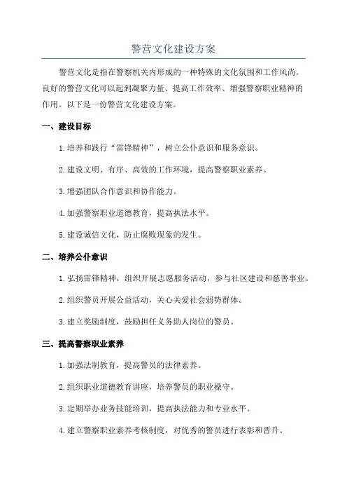警营文化建设方案