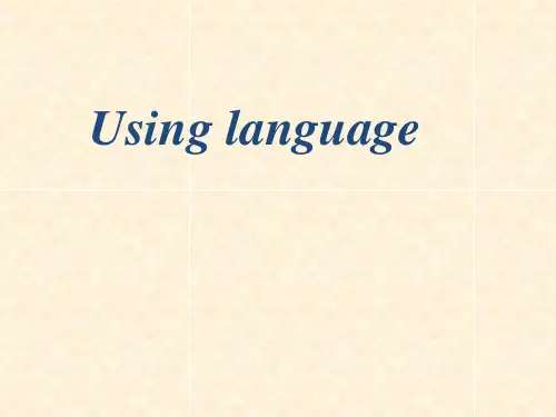 2017-2018学年高一英语新人教版必修1课件：Unit4 Using language