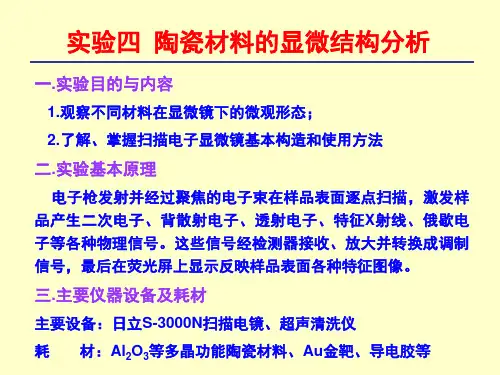 实验4陶瓷材料的显微结构分析