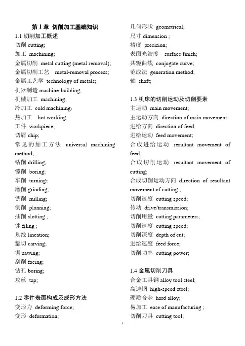 常用机械加工英语