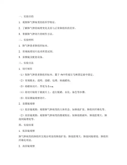 肺气肿切片实验报告