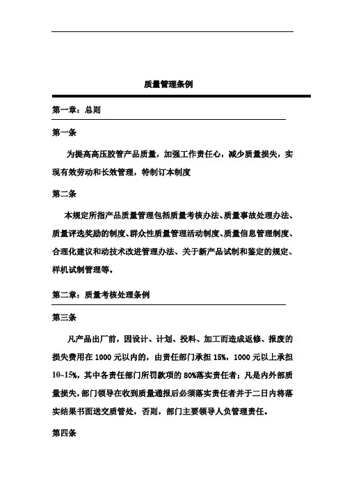 质量管理条例