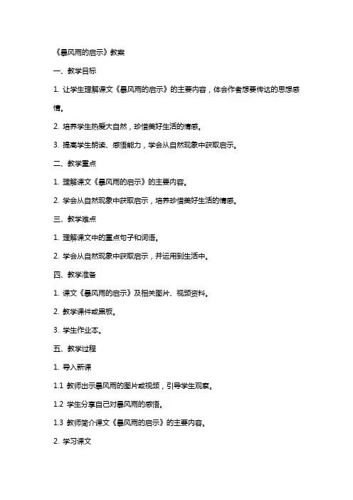 《暴风雨的启示》教案
