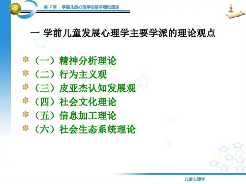 第2章 儿童发展心理学基本理论流派