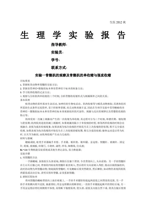 生理学实验报告