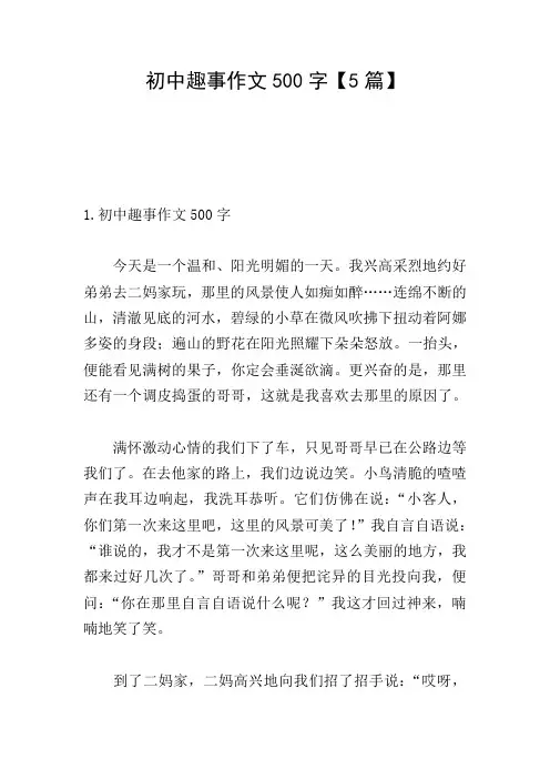 初中趣事作文500字【5篇】