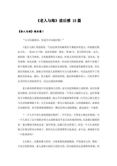 《老人与海》读后感 15篇