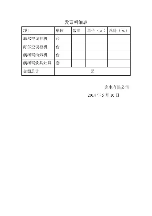 发票明细表