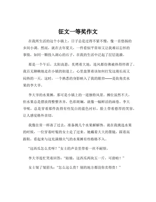 征文一等奖作文