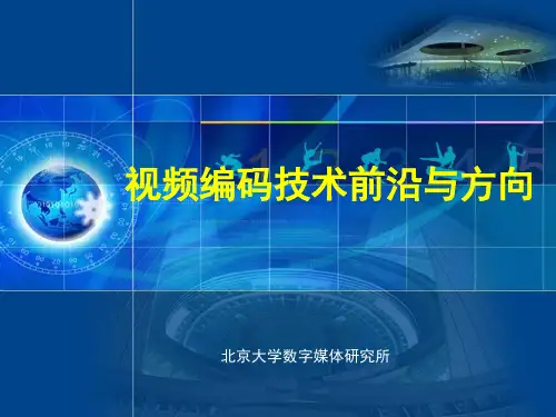 视频编码技术前沿与方向
