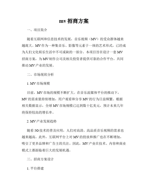 mv招商方案