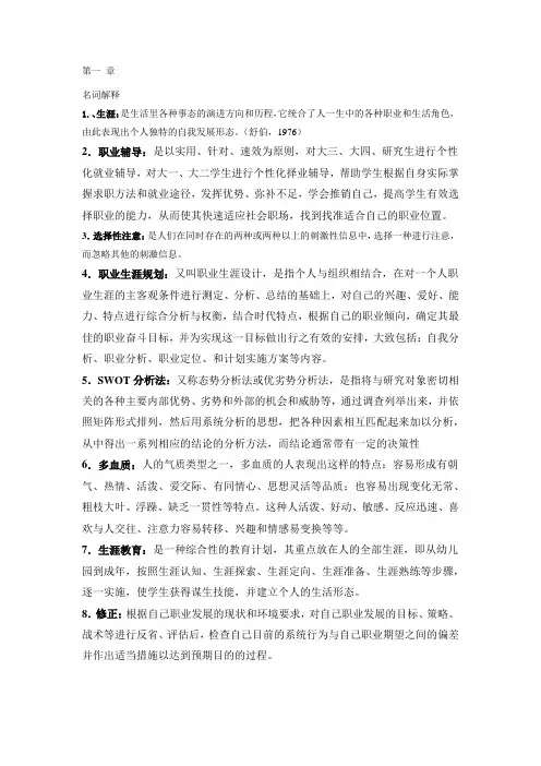 职业生涯规划习题