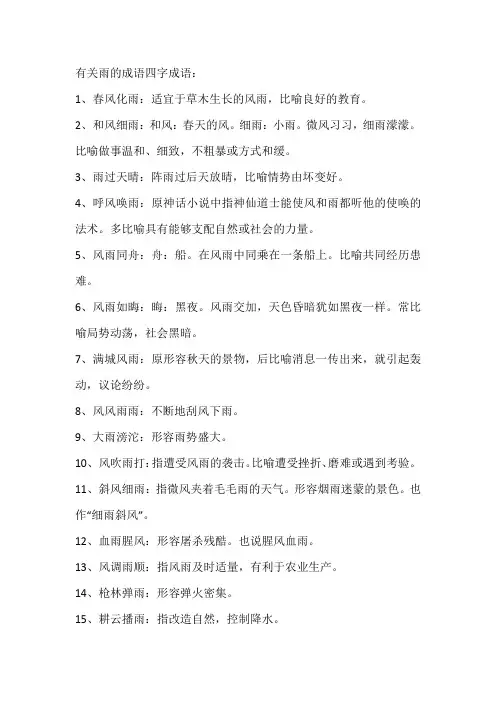 有关雨的成语四字成语