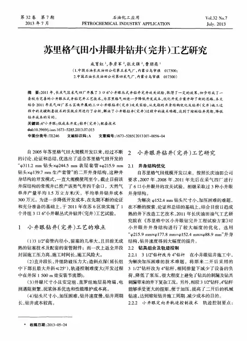 苏里格气田小井眼井钻井(完井)工艺研究