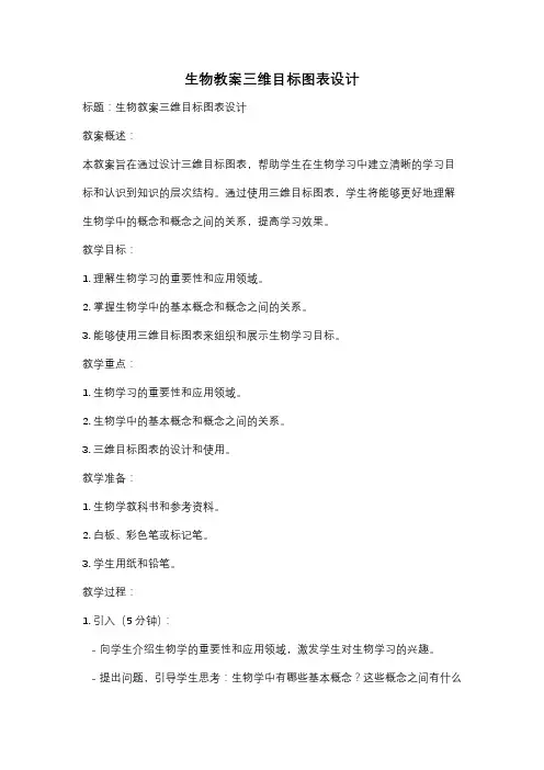 生物教案三维目标图表设计