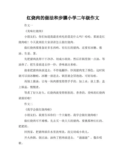 红烧肉的做法和步骤小学二年级作文