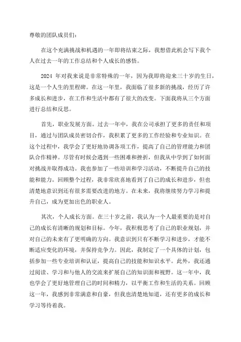 2024个人年终总结写在三十岁前