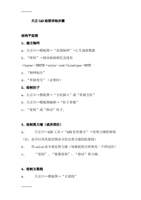 (整理)天正CAD绘图详细步骤
