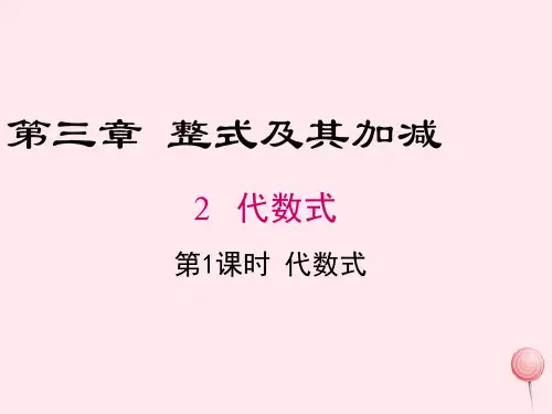 北师大版七年级数学上册第三章整式及其加减3.2代数式第1课时代数式教学课件