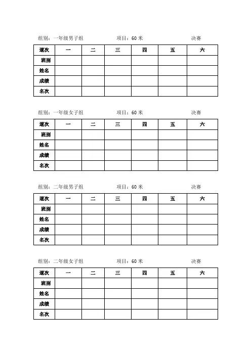 2012田径运动会决赛名单表