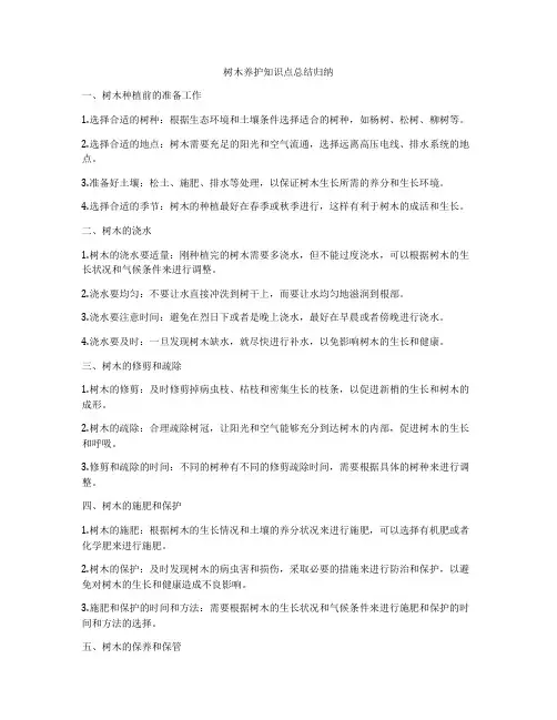 树木养护知识点总结归纳