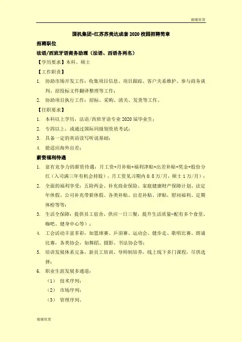 国机集团江苏苏美达成套2020校园招聘简章 .doc