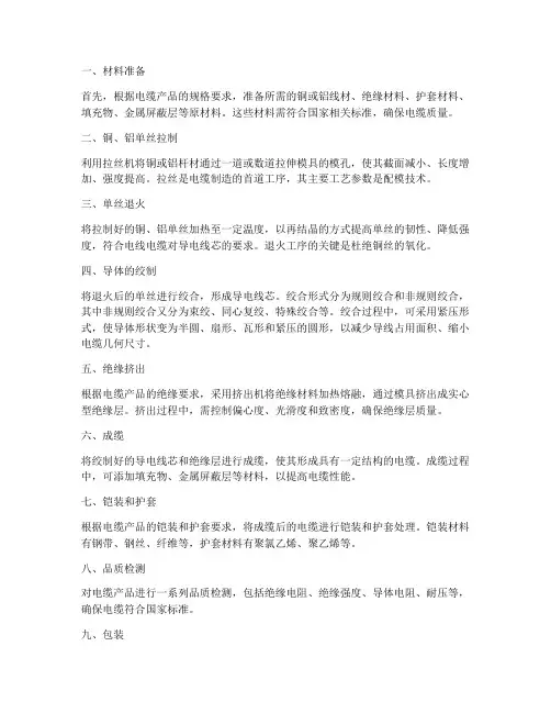 电缆生产工艺流程