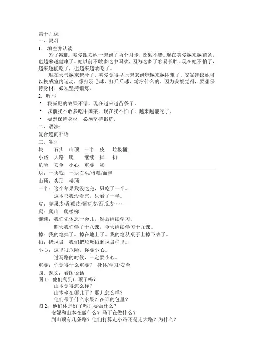 对外汉语顺利篇教案_第19课_1