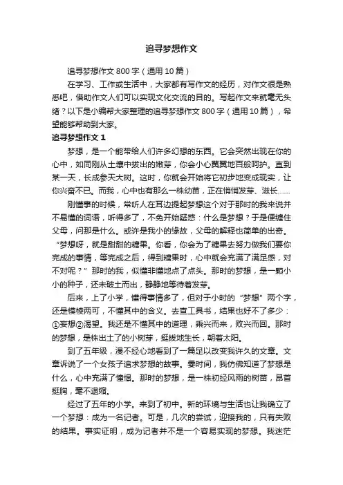 追寻梦想作文