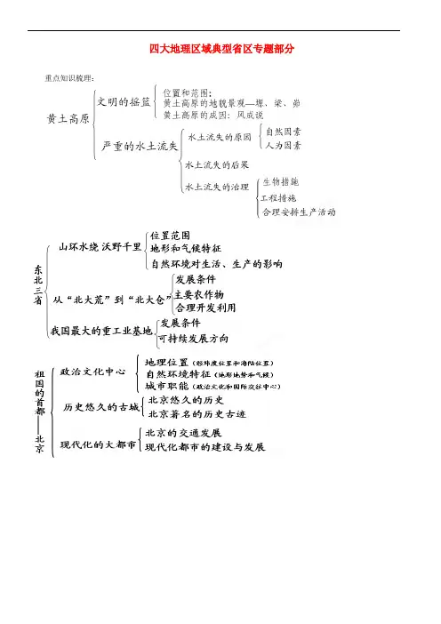 山东省临沂市中考地理二轮专题复习材料 专题八 四大地理区域典型省区