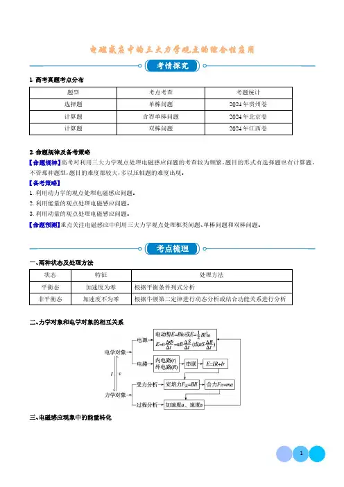 电磁感应中的三大力学观点的综合性应用(解析版)-高中物理