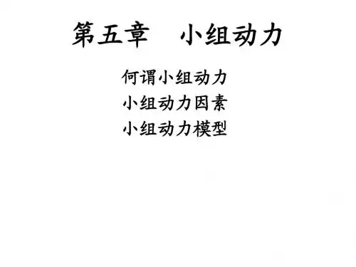 第五章  团体动力