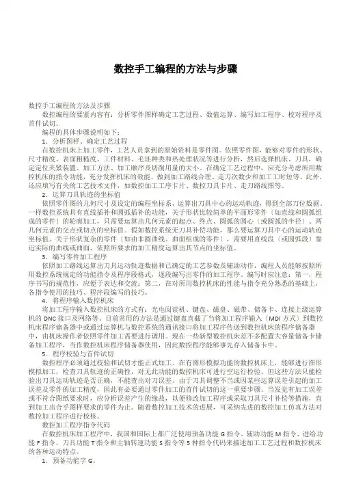 数控手工编程的方法与步骤