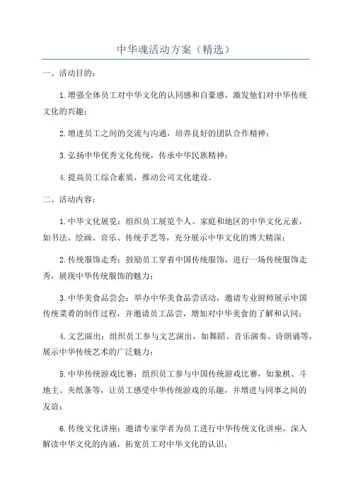 中华魂活动方案(精选)