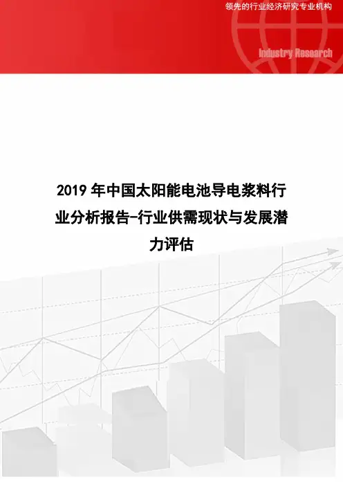 2019年中国太阳能电池导电浆料行业分析报告-行业供需现状与发展潜力评估