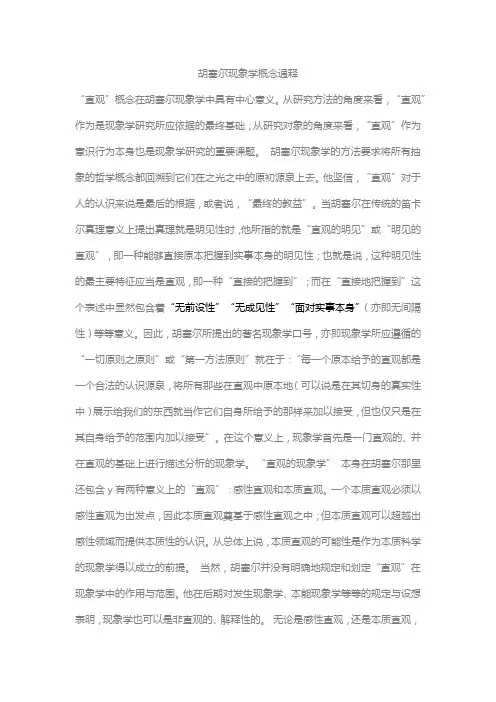 胡塞尔现象学概念通释