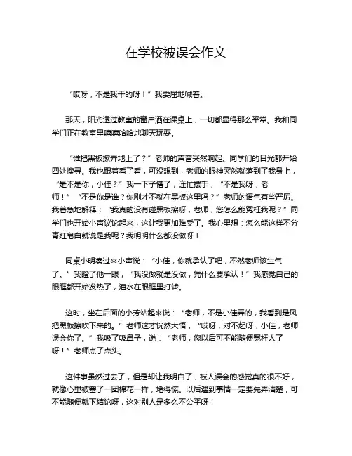 在学校被误会作文