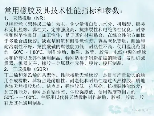 橡胶技术指标及参数
