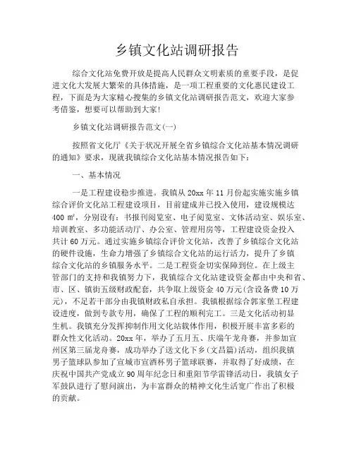 乡镇文化站调研报告